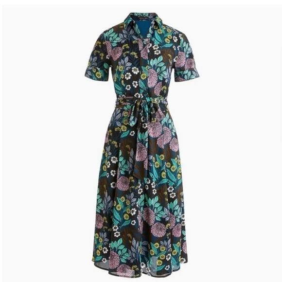 J.Crew x Abigail Borg Dresses & Skirts - J.Crew x Abigail Borg Floral Shirt Dress Black Multi 00, XS